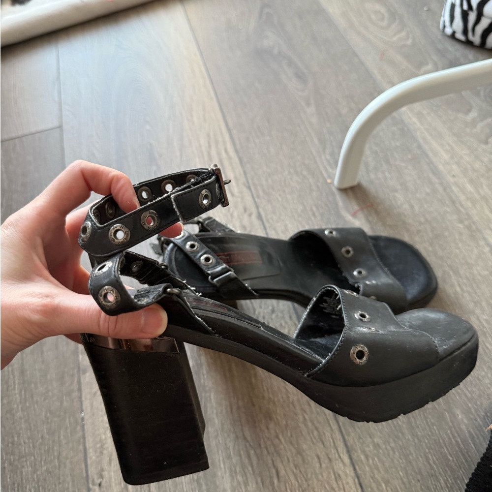 Harley-Davidson Black Heeled Sandals